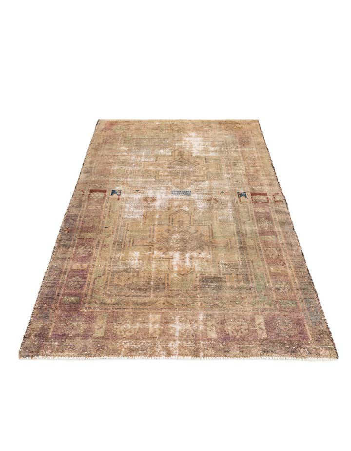 4' 2 x 6' 8 Hand Knotted Ultra Vintage Persian Wool Rug