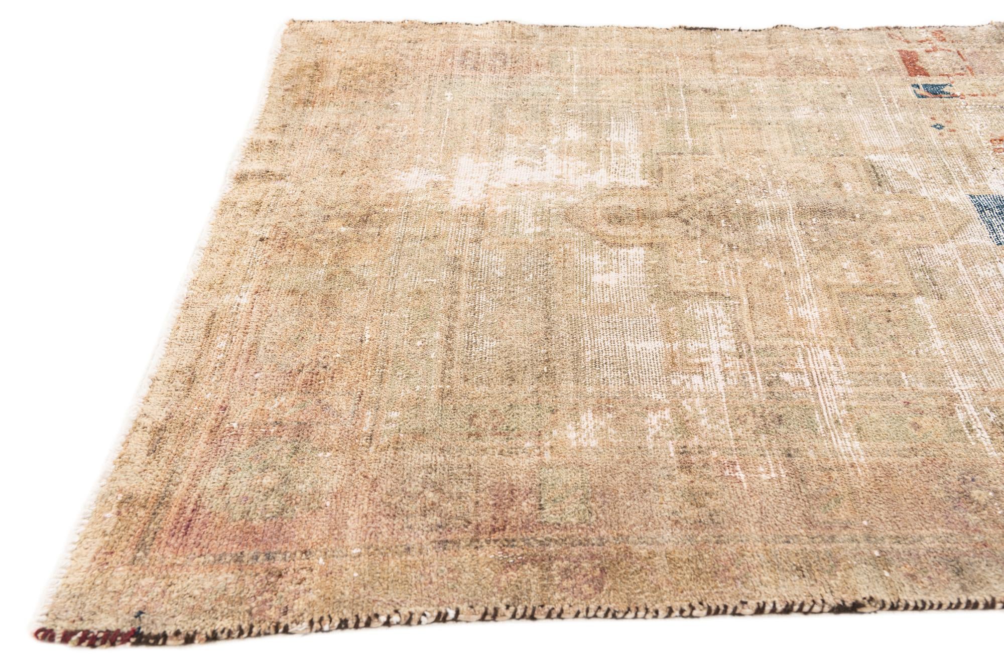 4' 2 x 6' 8 Hand Knotted Ultra Vintage Persian Wool Rug