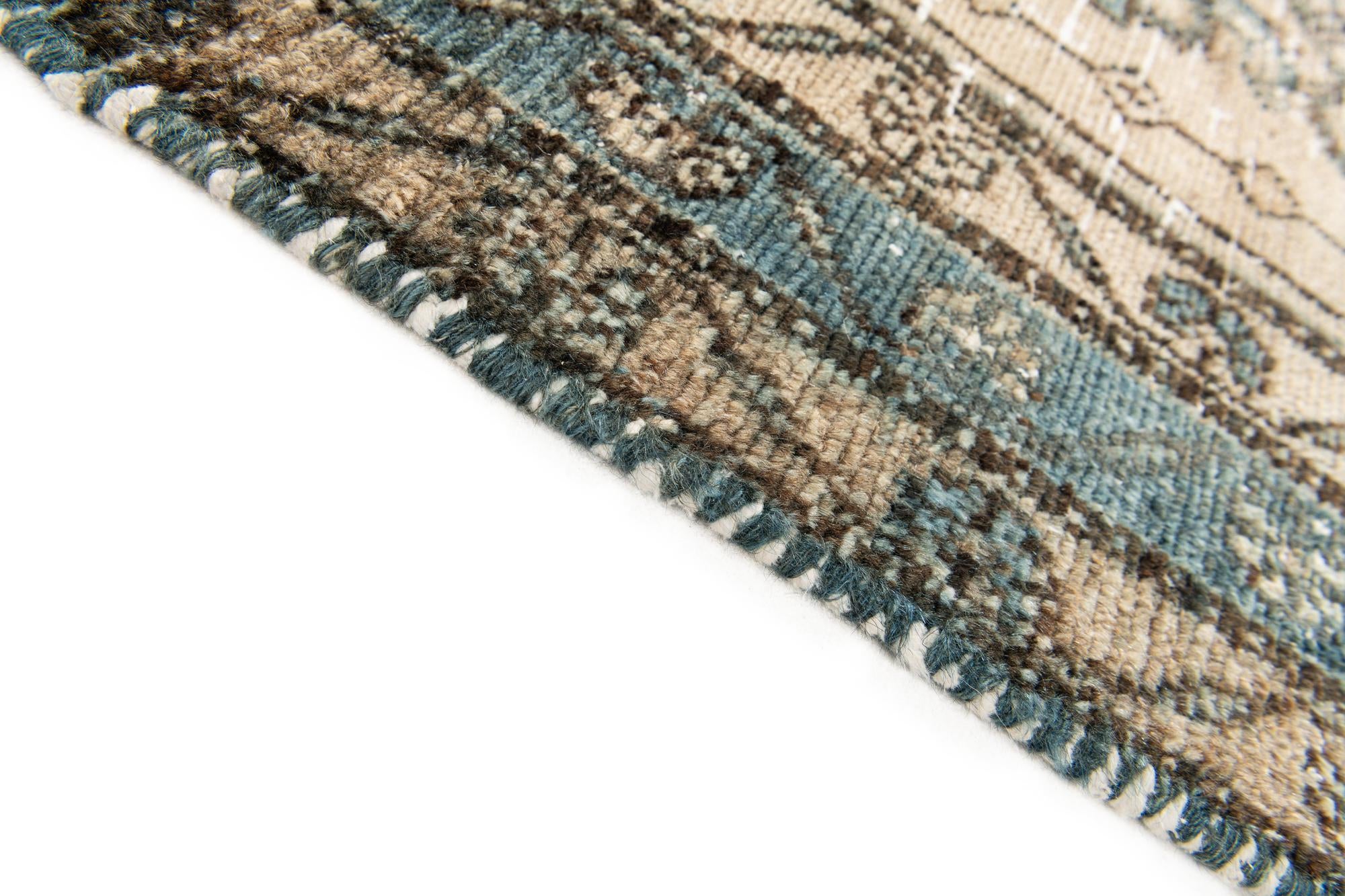 4' 3 x 6' 9 Hand Knotted Ultra Vintage Persian Wool Rug