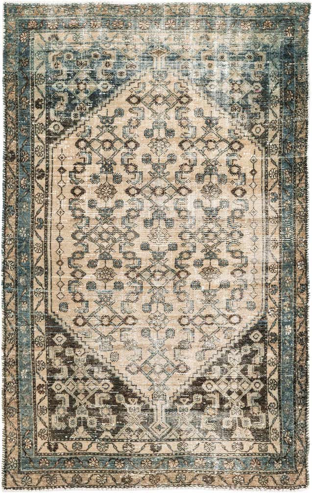 4' 3 x 6' 9 Hand Knotted Ultra Vintage Persian Wool Rug