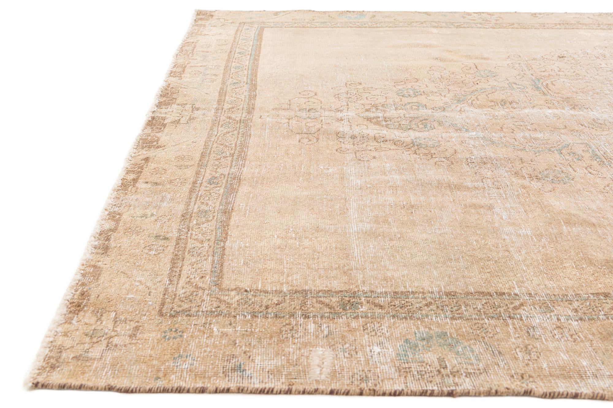 7' 2 x 10' 1 Hand Knotted Ultra Vintage Persian Wool Rug