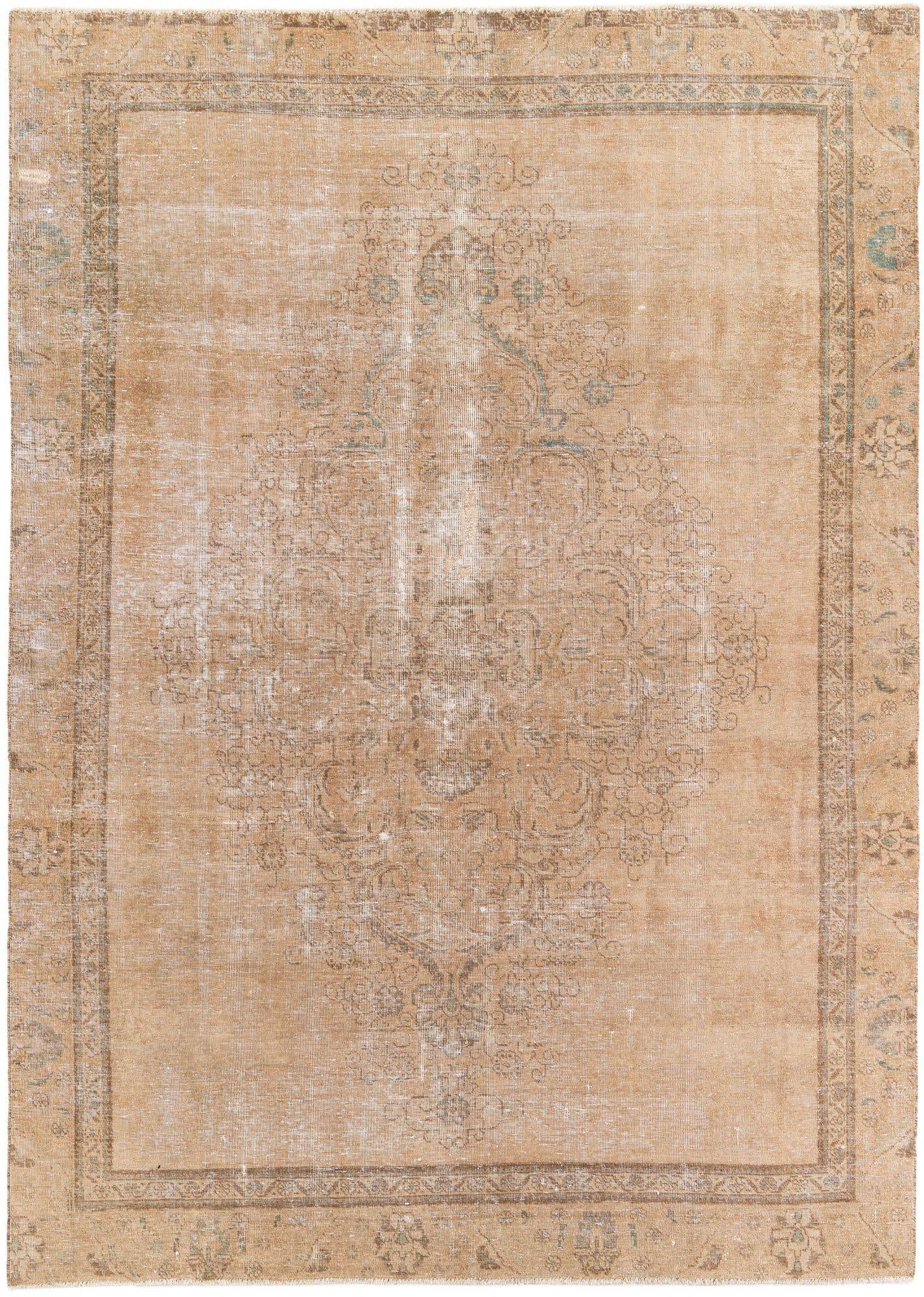 7' 2 x 10' 1 Hand Knotted Ultra Vintage Persian Wool Rug