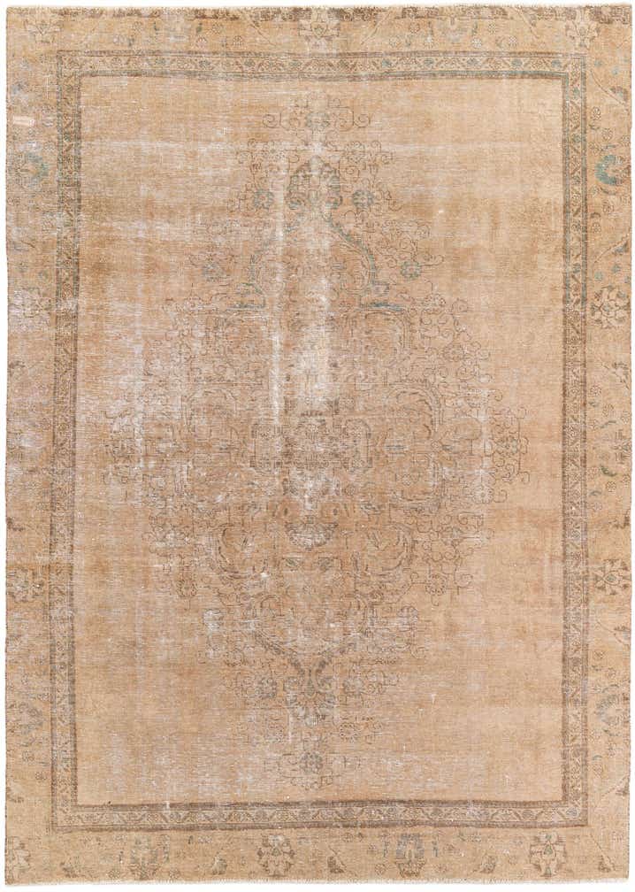 7' 2 x 10' 1 Hand Knotted Ultra Vintage Persian Wool Rug