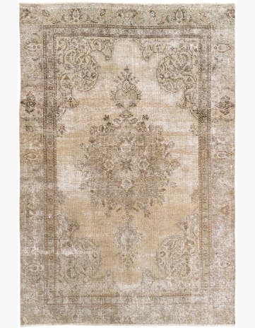 5' 9 x 8' 8 Hand Knotted Ultra Vintage Persian Wool Rug