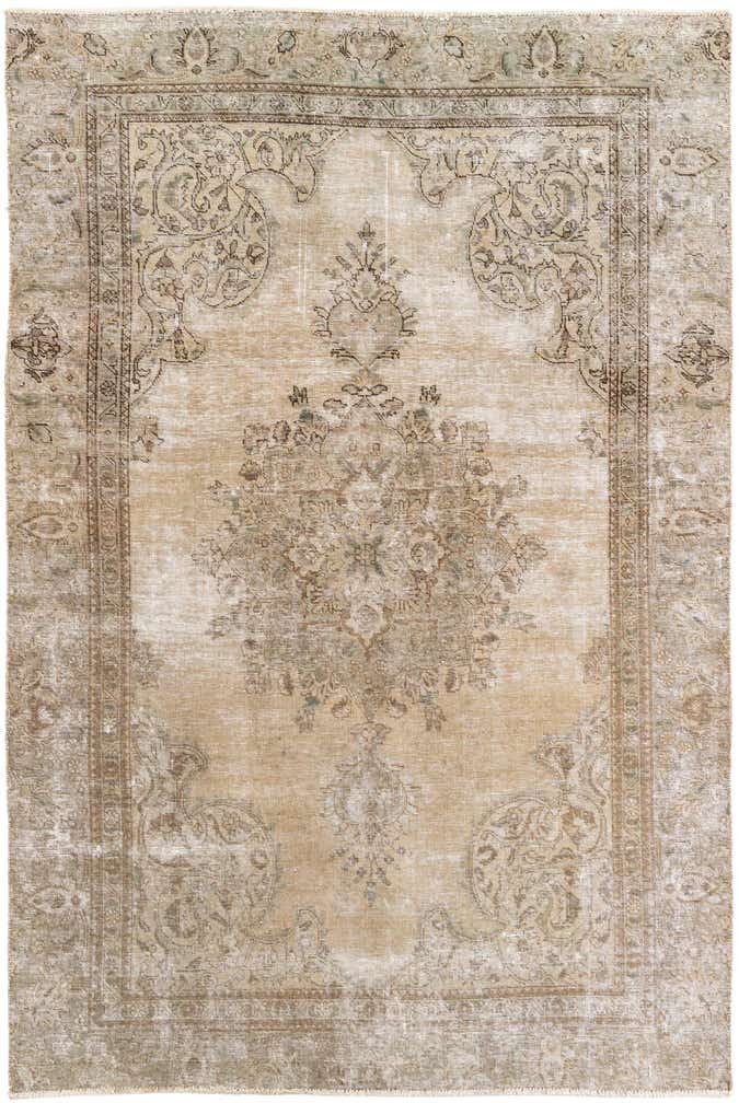 5' 9 x 8' 8 Hand Knotted Ultra Vintage Persian Wool Rug