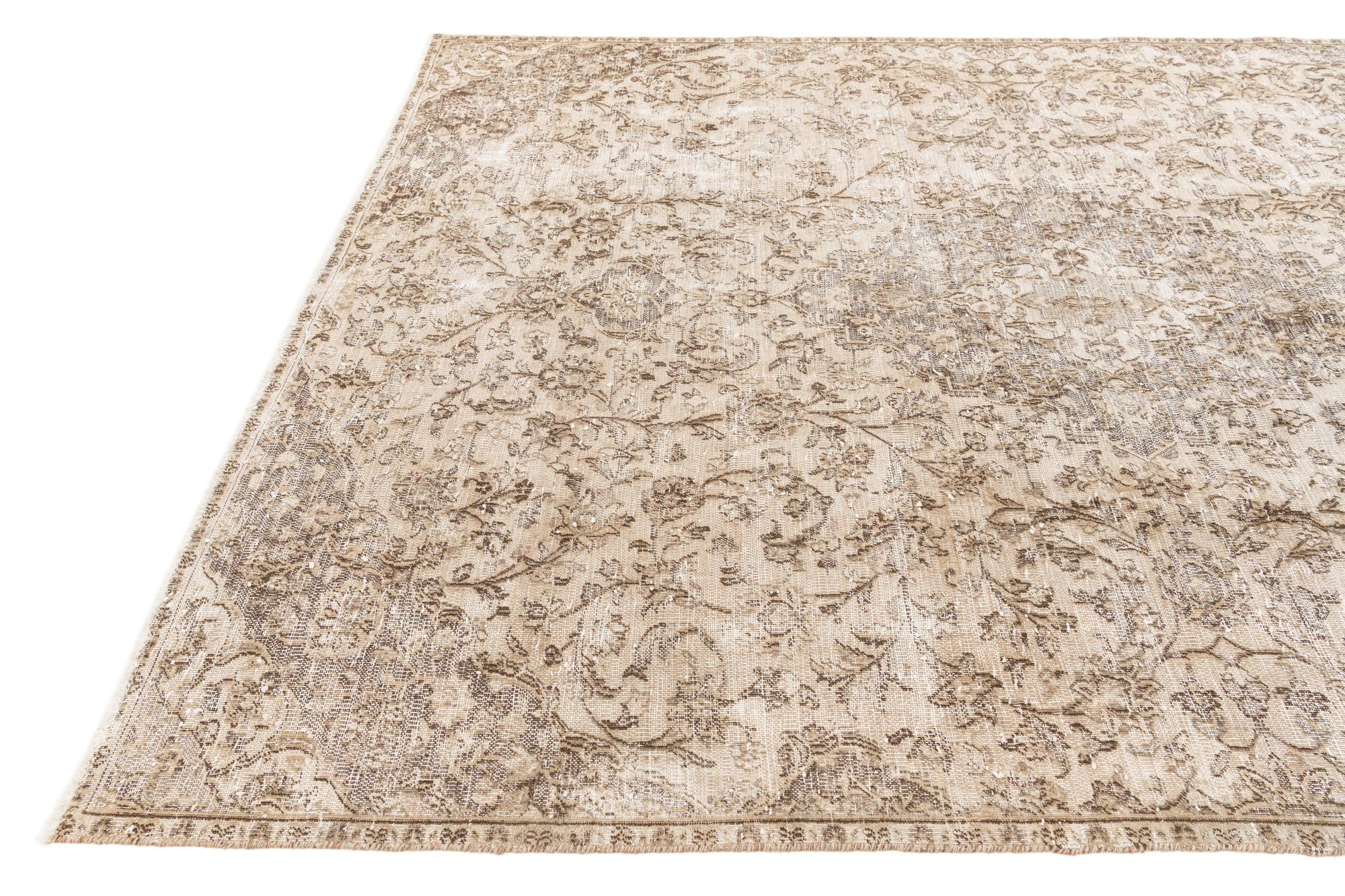 6' 7 x 9' 6 Hand Knotted Ultra Vintage Persian Wool Rug