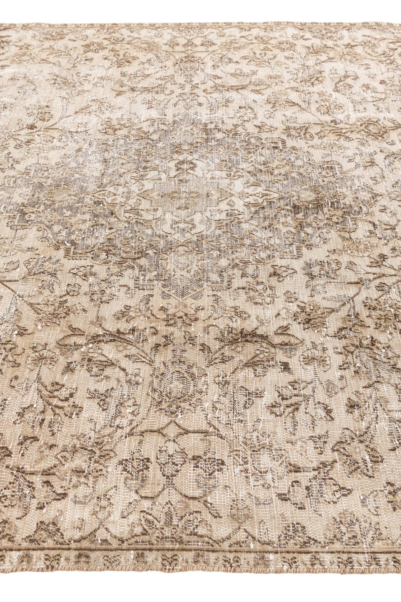 6' 7 x 9' 6 Hand Knotted Ultra Vintage Persian Wool Rug