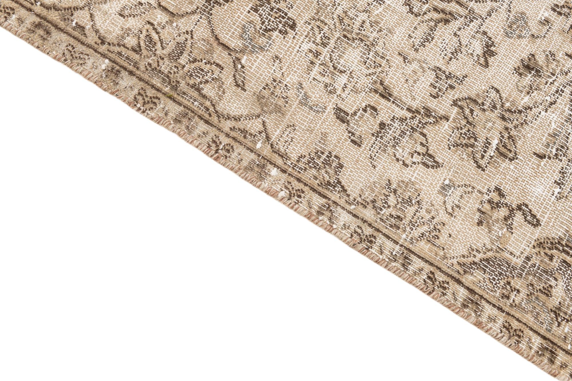 6' 7 x 9' 6 Hand Knotted Ultra Vintage Persian Wool Rug