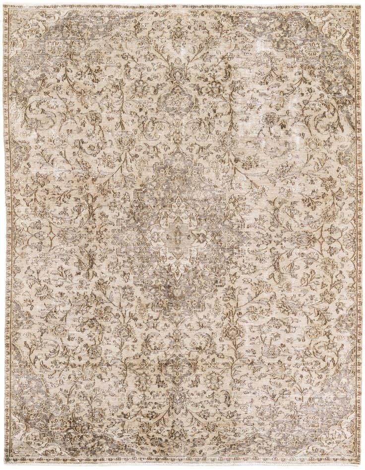 Detail image of 6' 7 x 9' 6 Hand Knotted Ultra Vintage Persian Wool Rug