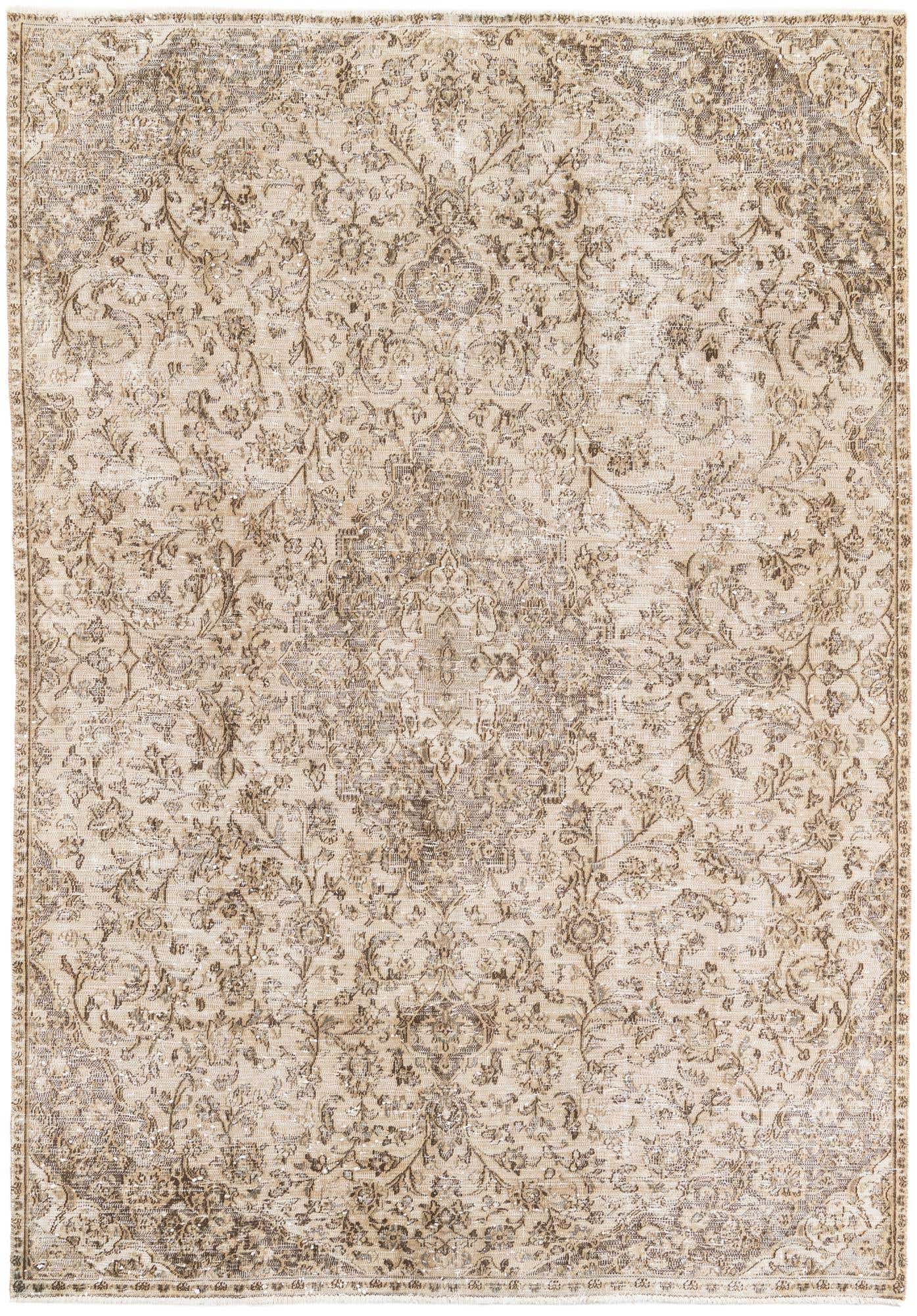 6' 7 x 9' 6 Hand Knotted Ultra Vintage Persian Wool Rug