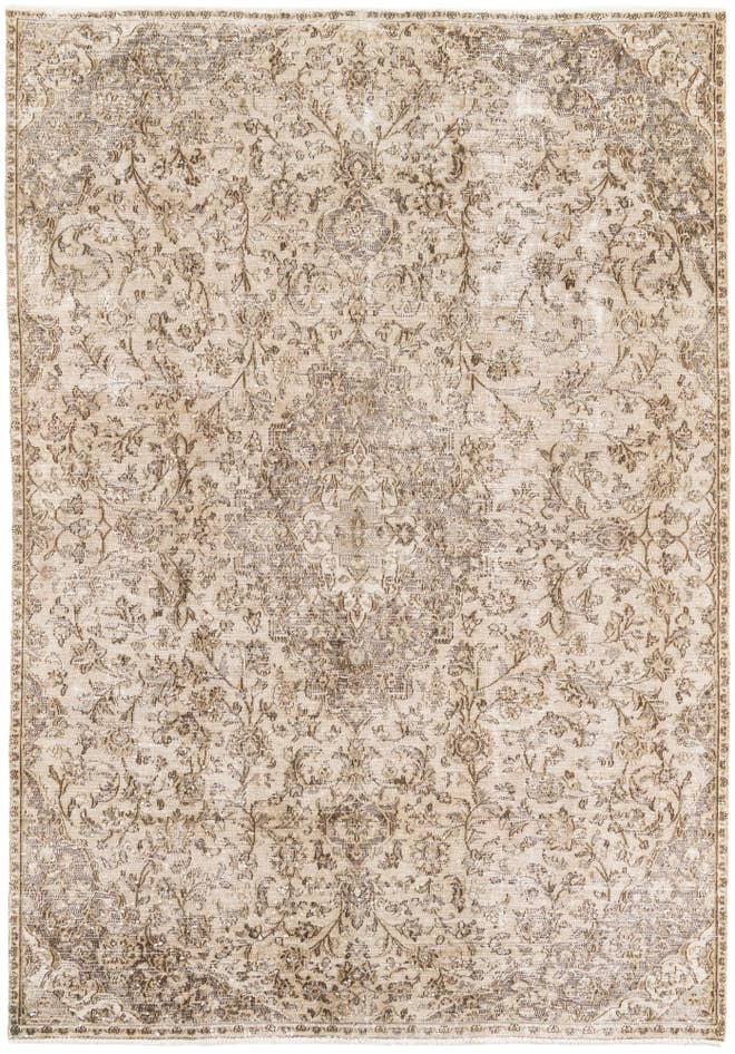 Detail image of 6' 7 x 9' 6 Hand Knotted Ultra Vintage Persian Wool Rug