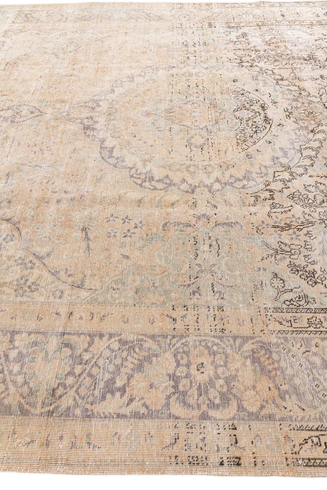 9' 8 x 12' 8 Hand Knotted Ultra Vintage Persian Wool Rug