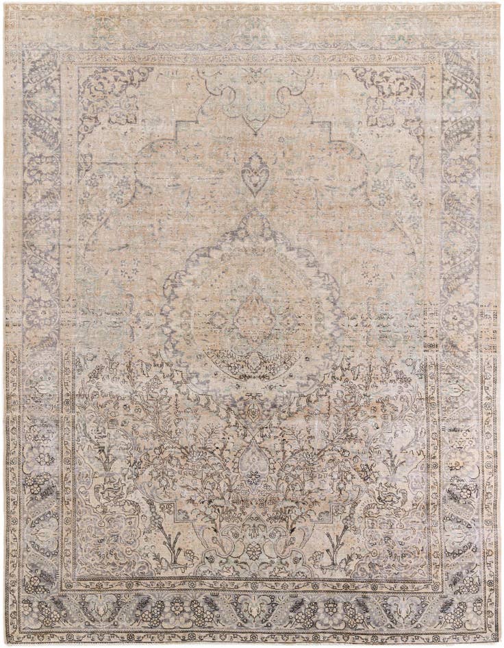 Detail image of 9' 8 x 12' 8 Hand Knotted Ultra Vintage Persian Wool Rug
