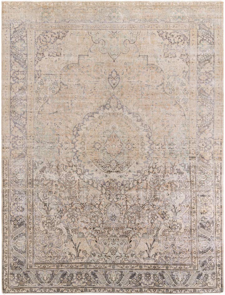 Detail image of 9' 8 x 12' 8 Hand Knotted Ultra Vintage Persian Wool Rug