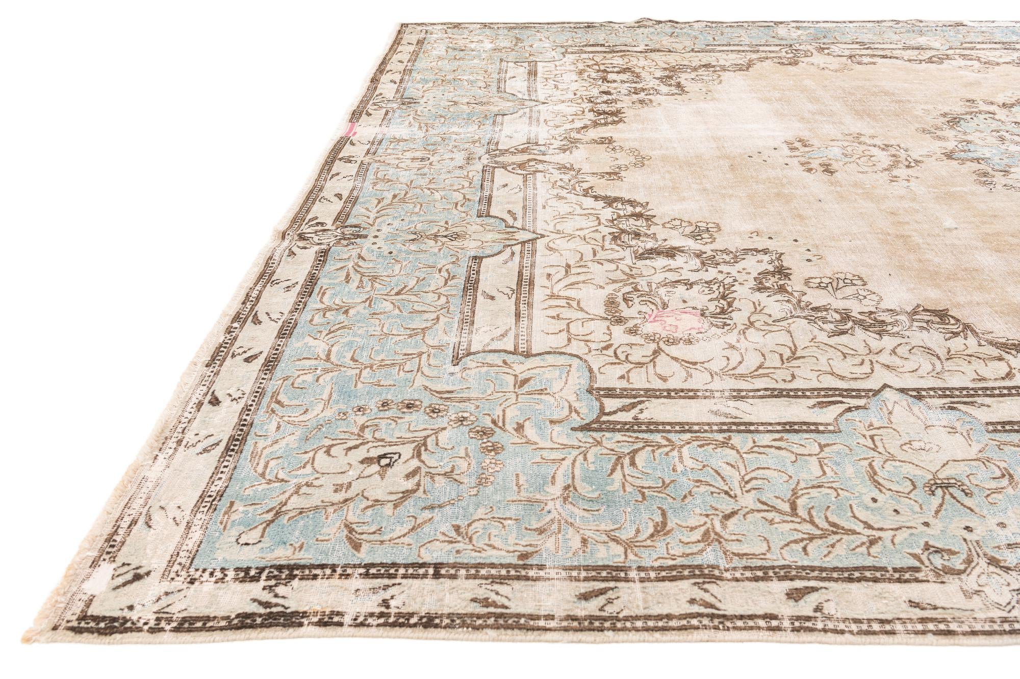 9' 8 x 13' 10 Hand Knotted Ultra Vintage Persian Wool Rug