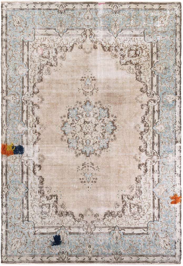 9' 8 x 13' 10 Hand Knotted Ultra Vintage Persian Wool Rug