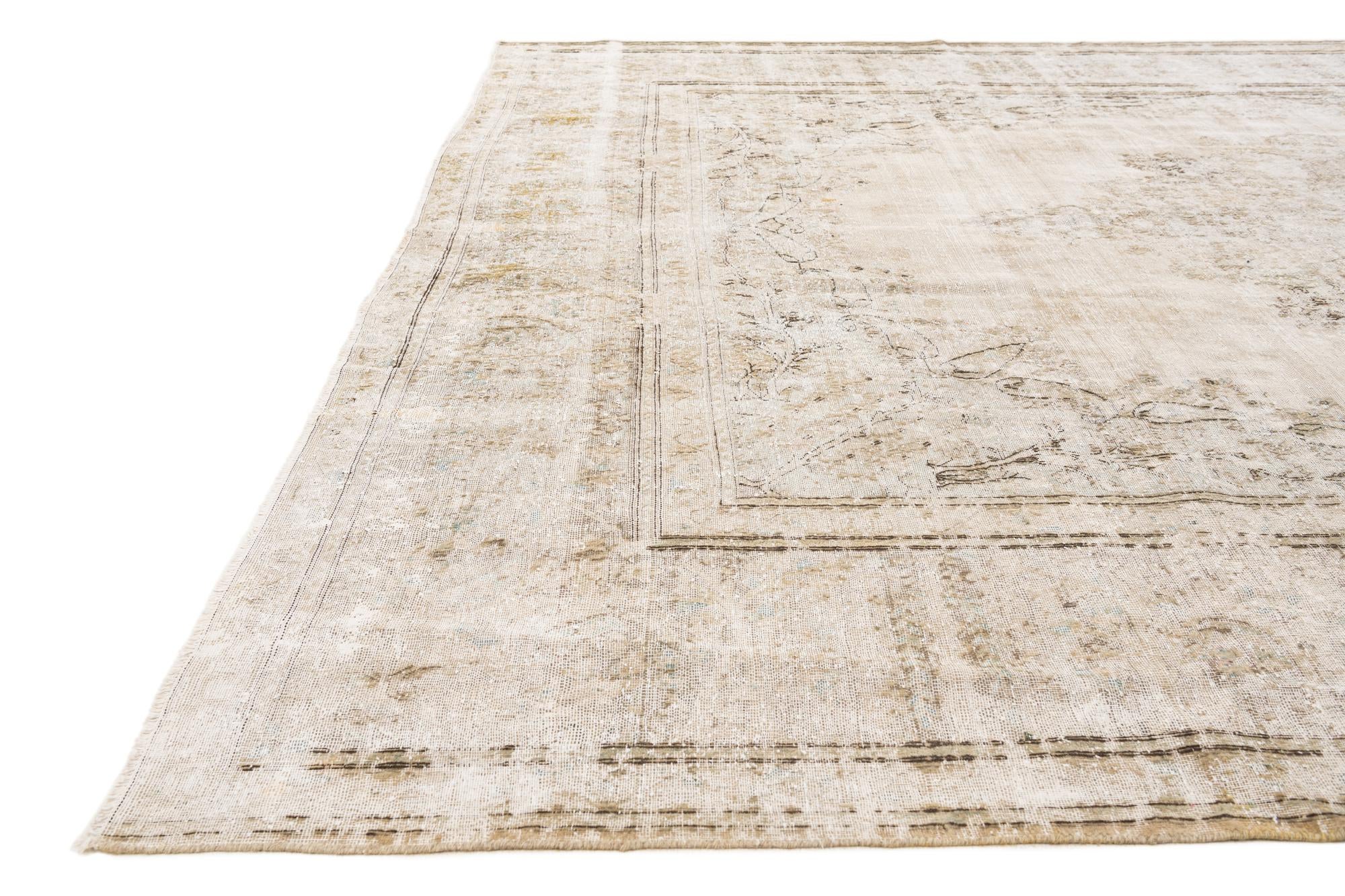 9' 10 x 12' 9 Hand Knotted Ultra Vintage Persian Wool Rug