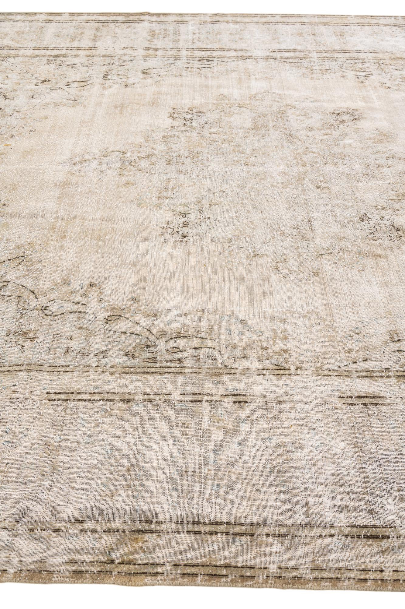 9' 10 x 12' 9 Hand Knotted Ultra Vintage Persian Wool Rug