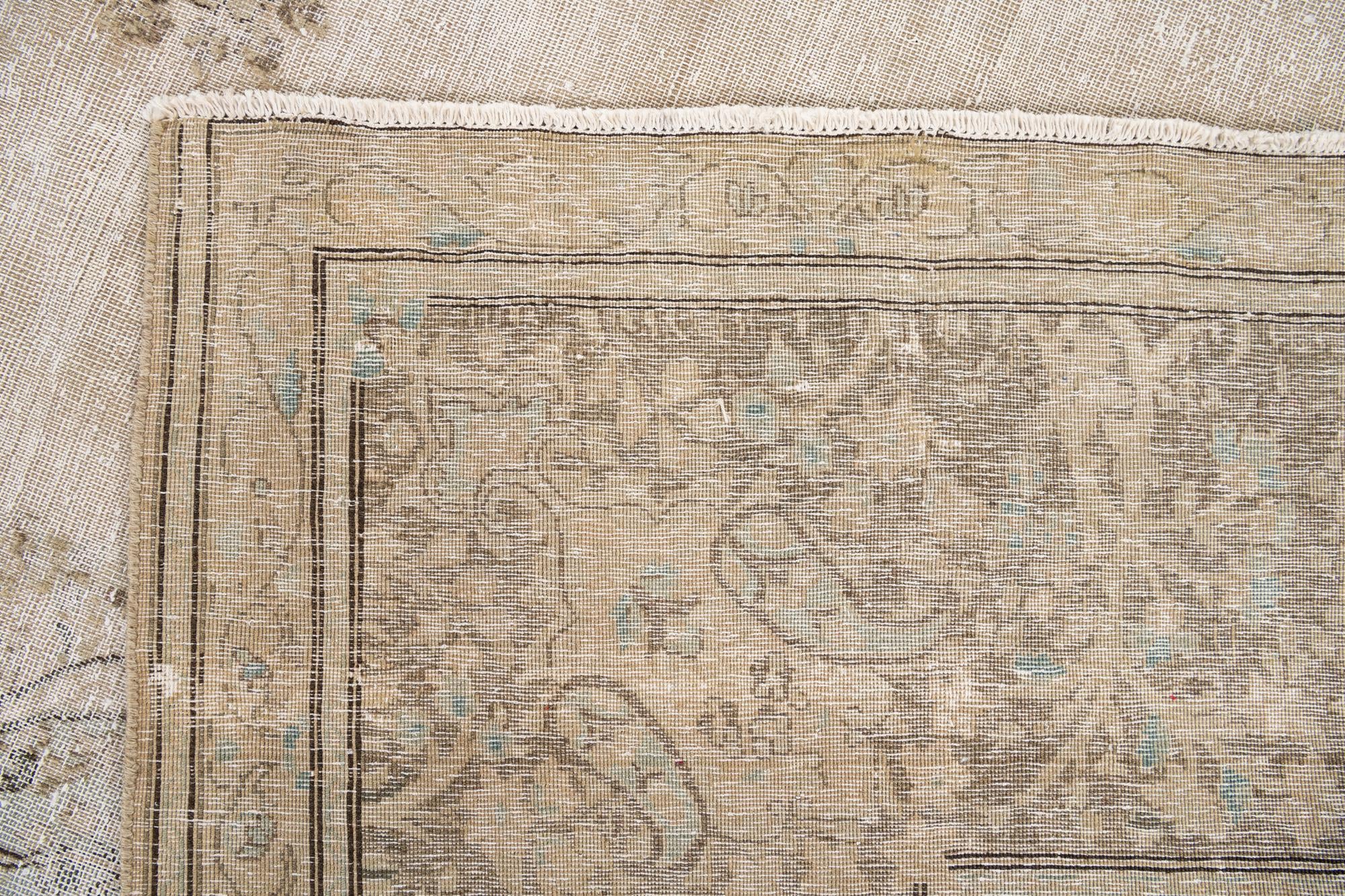 9' 10 x 12' 9 Hand Knotted Ultra Vintage Persian Wool Rug