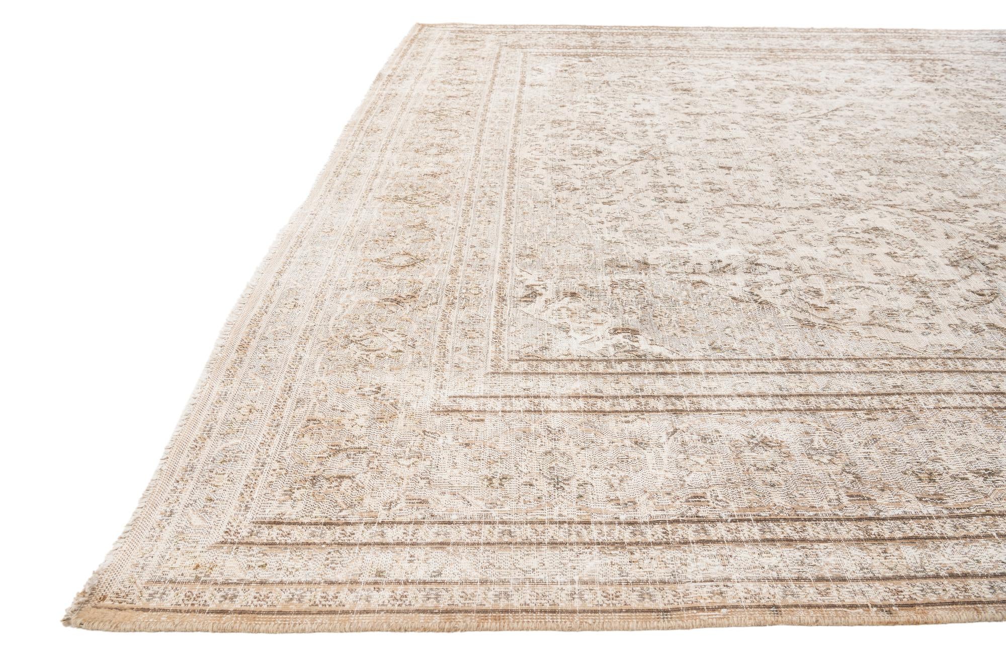 9' 4 x 12' 4 Hand Knotted Ultra Vintage Persian Wool Rug
