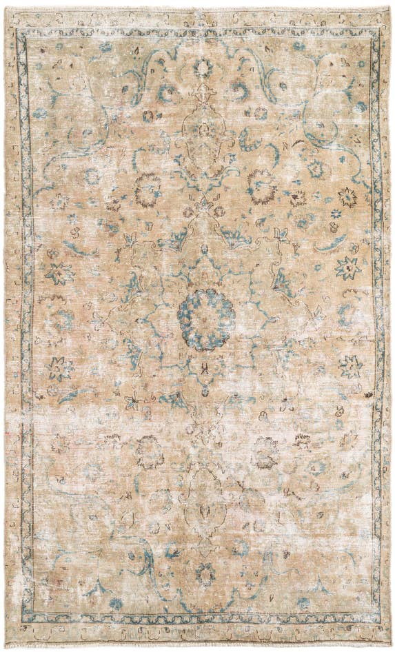 Detail image of 5' 7 x 9' 6 Hand Knotted Ultra Vintage Persian Wool Rug