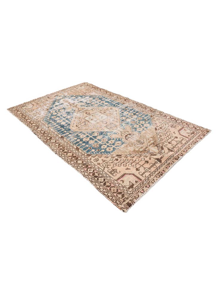 Detail image of 4' 4 x 7' Hand Knotted Ultra Vintage Persian Wool Rug