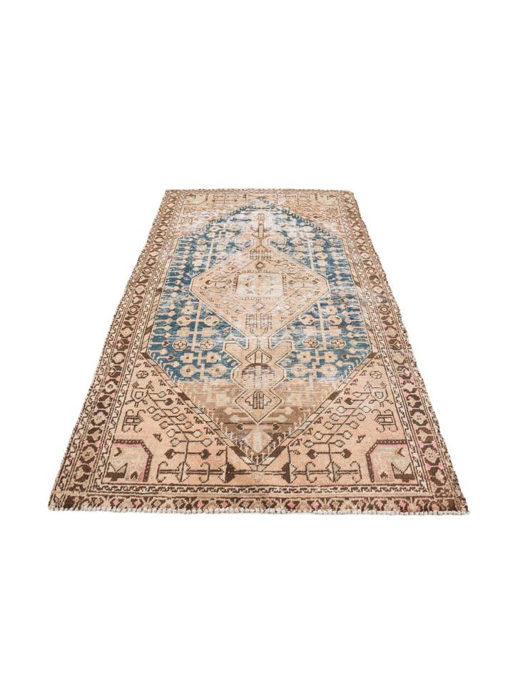 Detail image of 4' 4 x 7' Hand Knotted Ultra Vintage Persian Wool Rug
