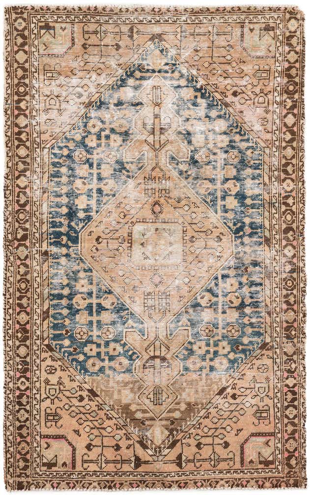 4' 4 x 7' Hand Knotted Ultra Vintage Persian Wool Rug