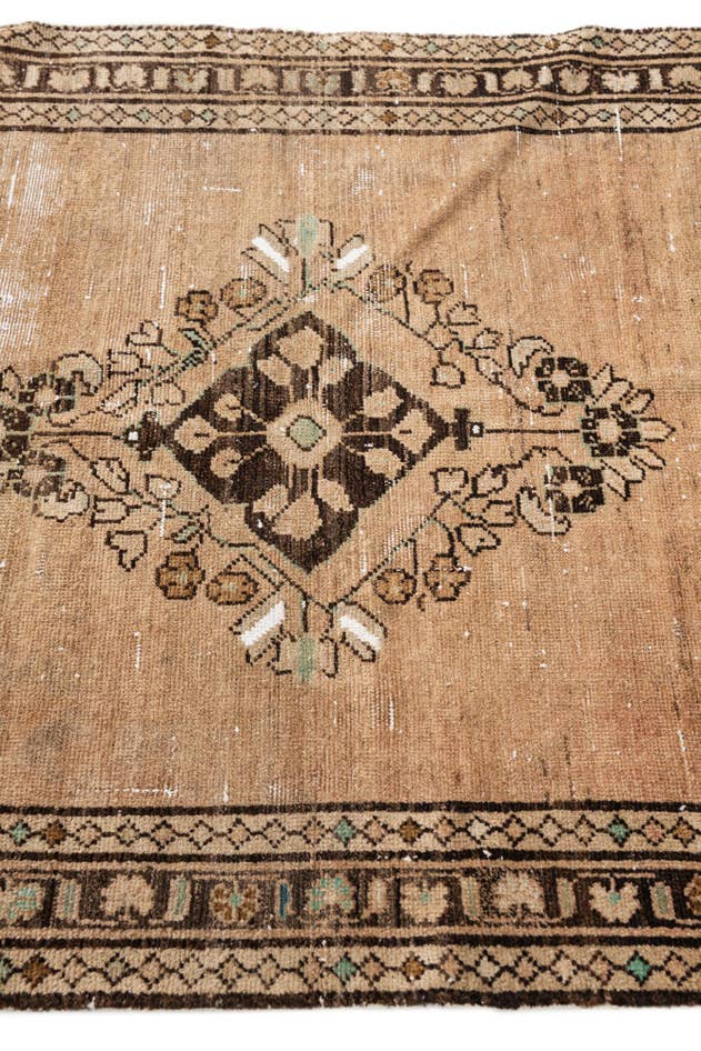 Detail image of 3' 2 x 4' 10 Hand Knotted Ultra Vintage Persian Wool Rug