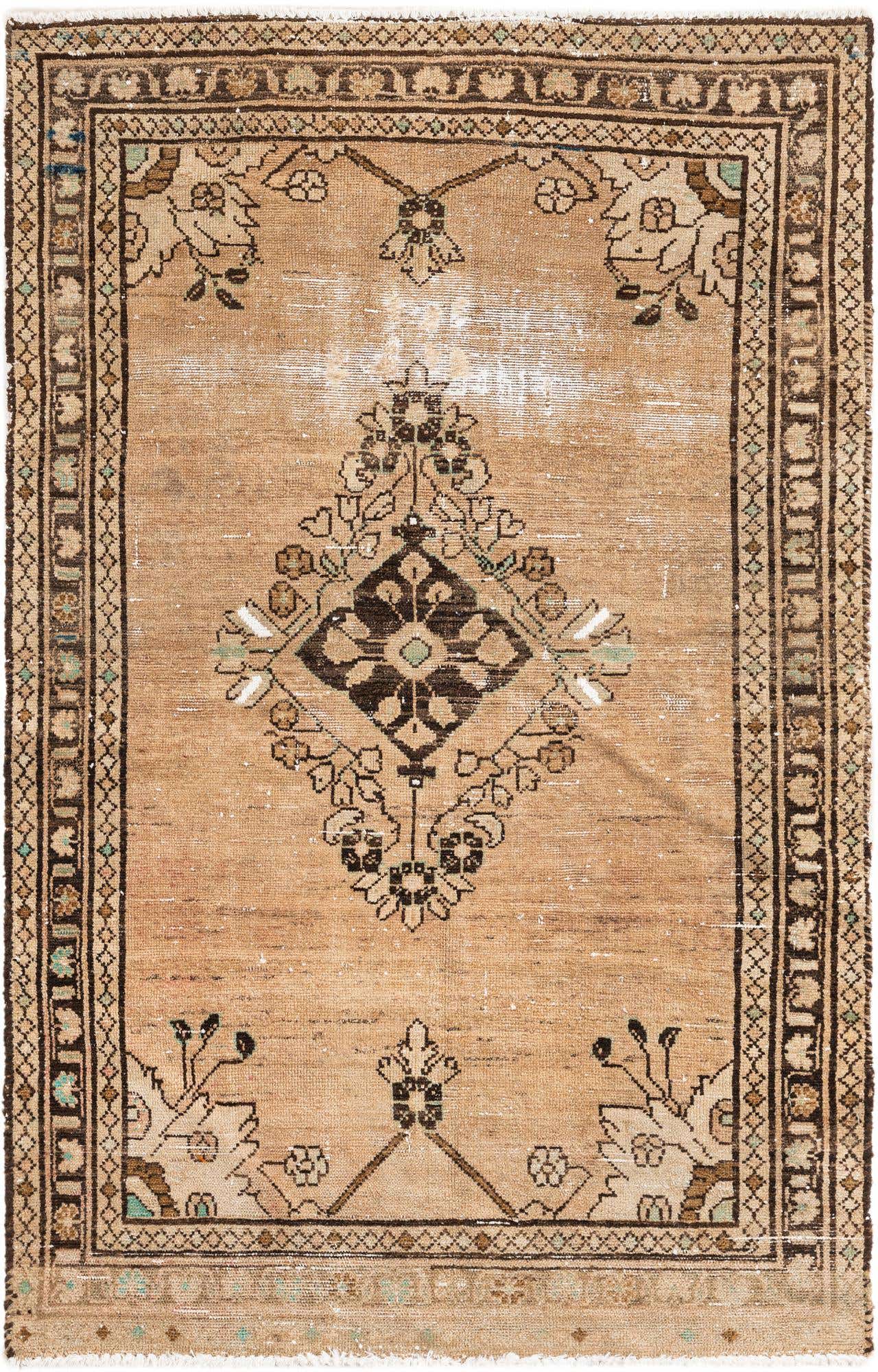 3' 2 x 4' 10 Hand Knotted Ultra Vintage Persian Wool Rug