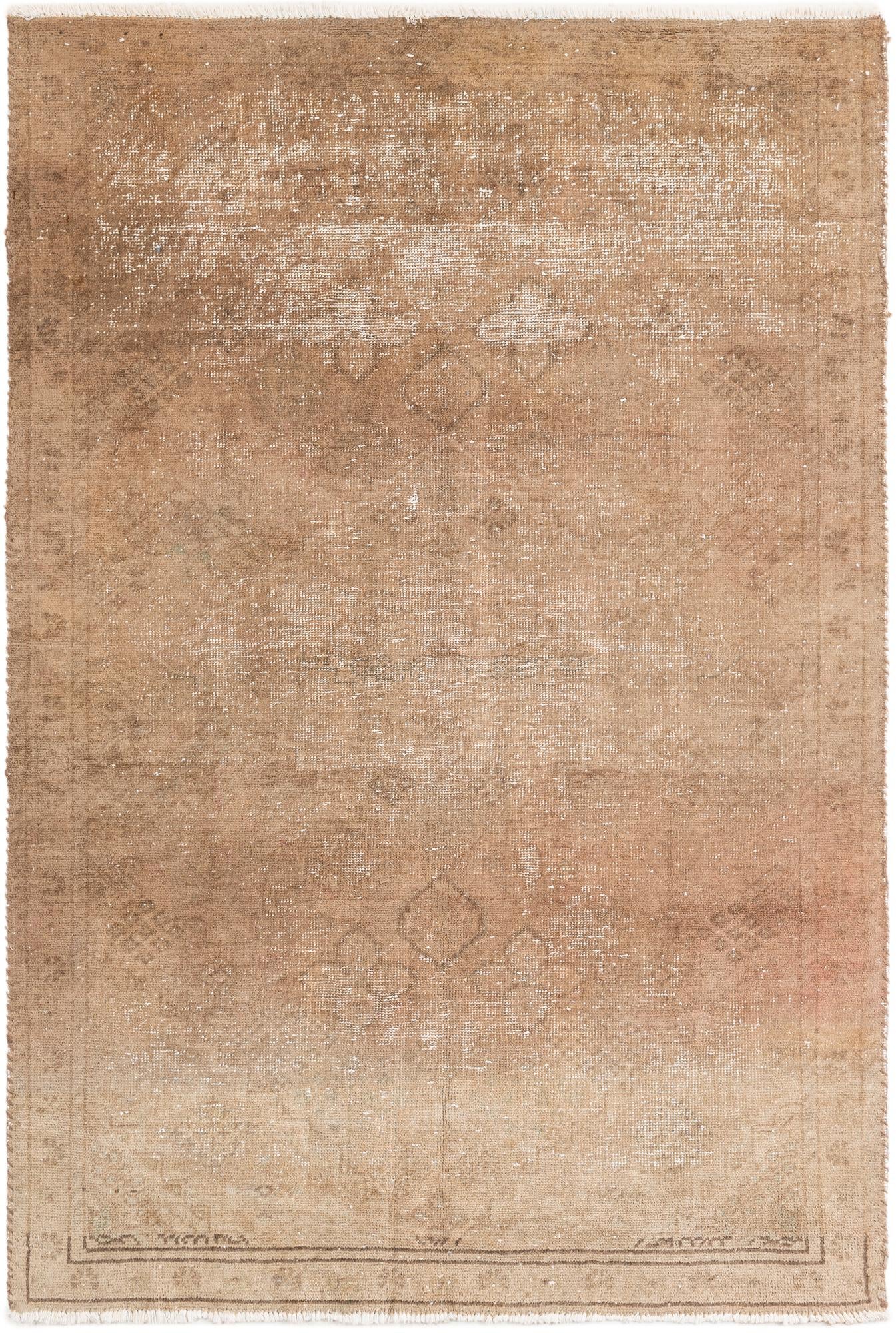 4' 2 x 6' 2 Hand Knotted Ultra Vintage Persian Wool Rug