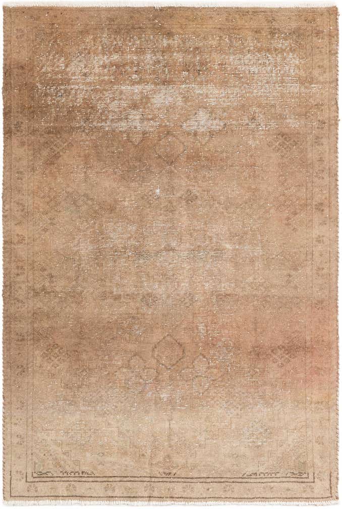4' 2 x 6' 2 Hand Knotted Ultra Vintage Persian Wool Rug