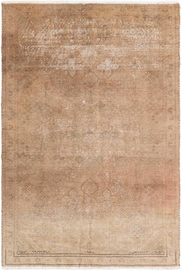 Detail image of 4' 2 x 6' 2 Hand Knotted Ultra Vintage Persian Wool Rug
