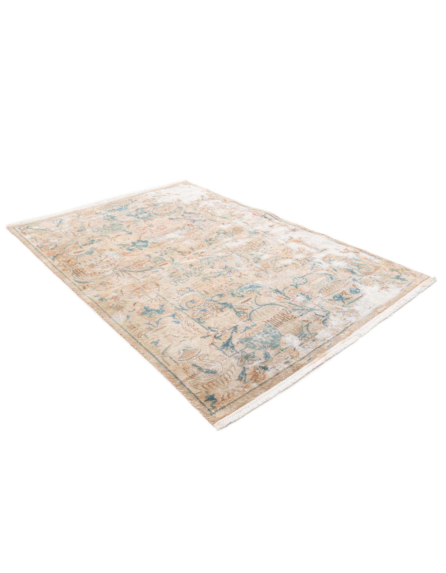 3' 4 x 4' 9 Hand Knotted Ultra Vintage Persian Wool Rug