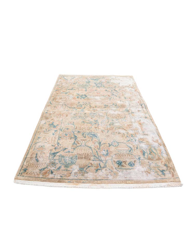 Detail image of 3' 4 x 4' 9 Hand Knotted Ultra Vintage Persian Wool Rug