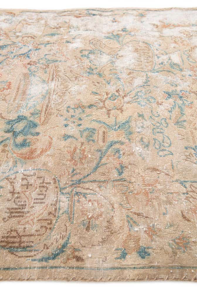 3' 4 x 4' 9 Hand Knotted Ultra Vintage Persian Wool Rug