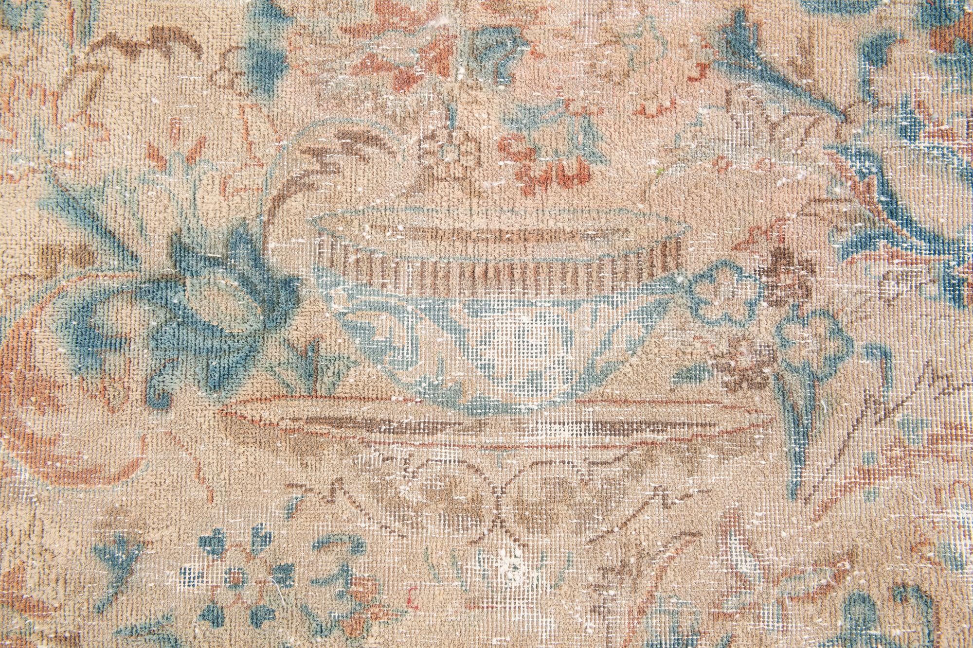 3' 4 x 4' 9 Hand Knotted Ultra Vintage Persian Wool Rug