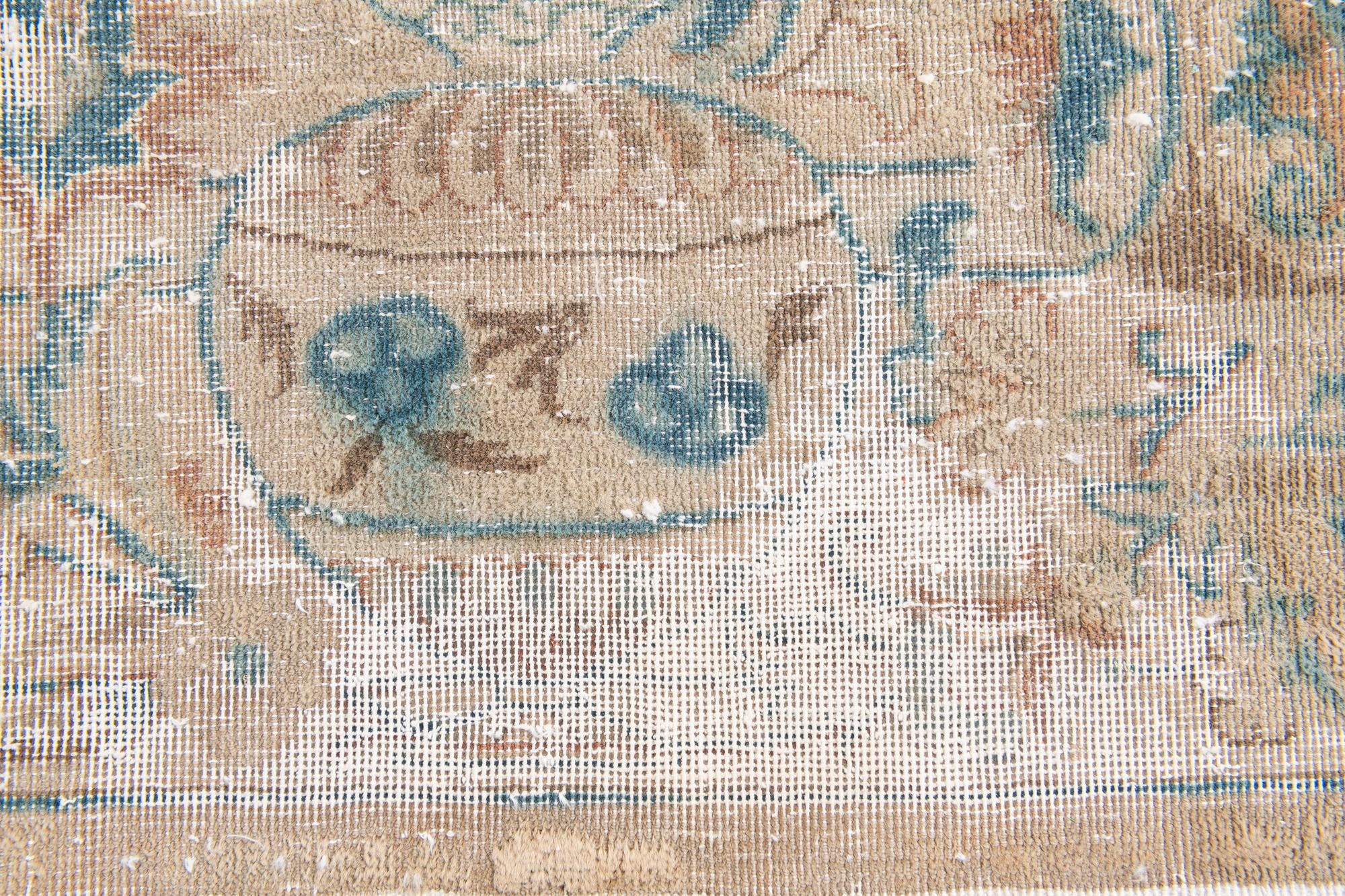 3' 4 x 4' 9 Hand Knotted Ultra Vintage Persian Wool Rug