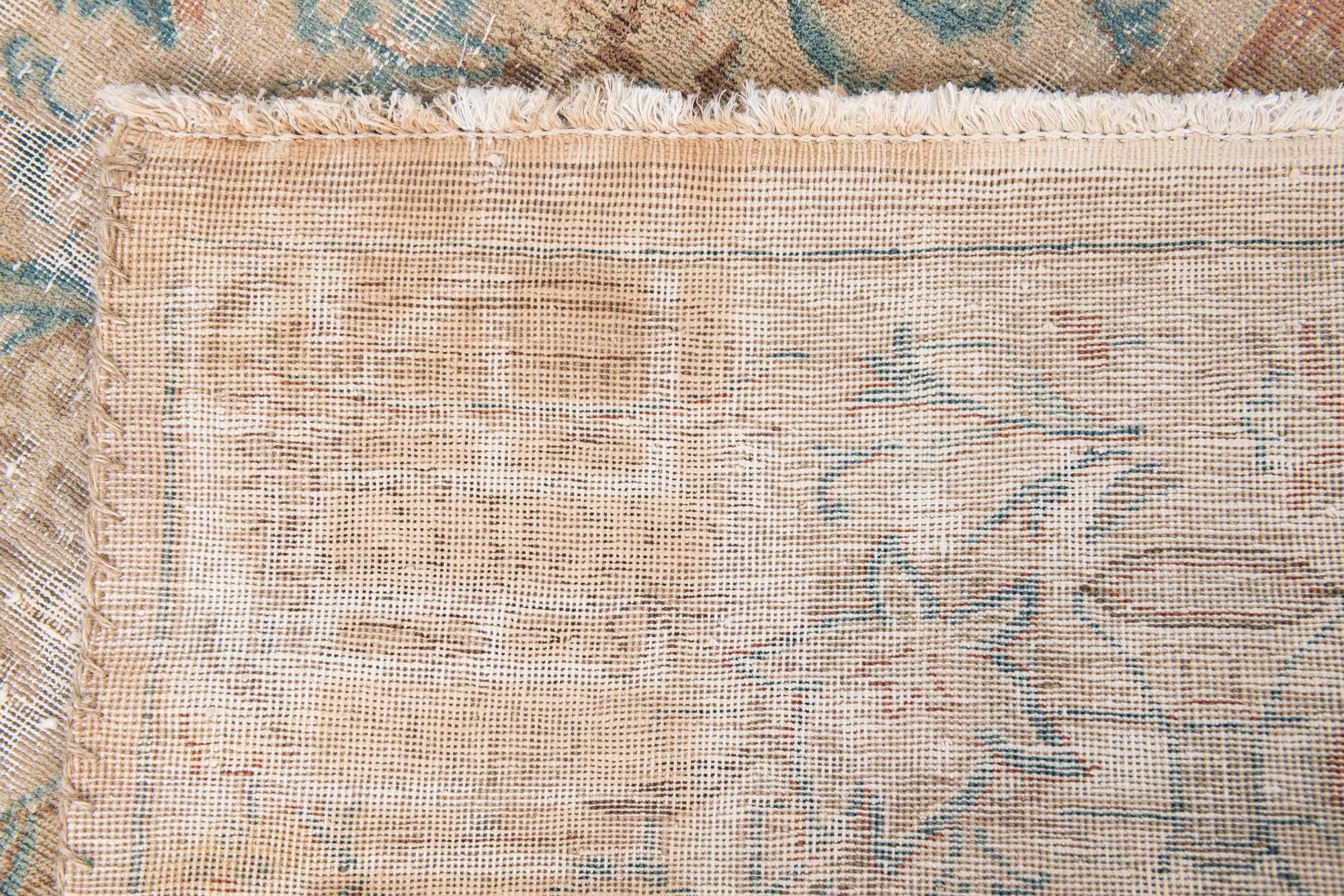 3' 4 x 4' 9 Hand Knotted Ultra Vintage Persian Wool Rug