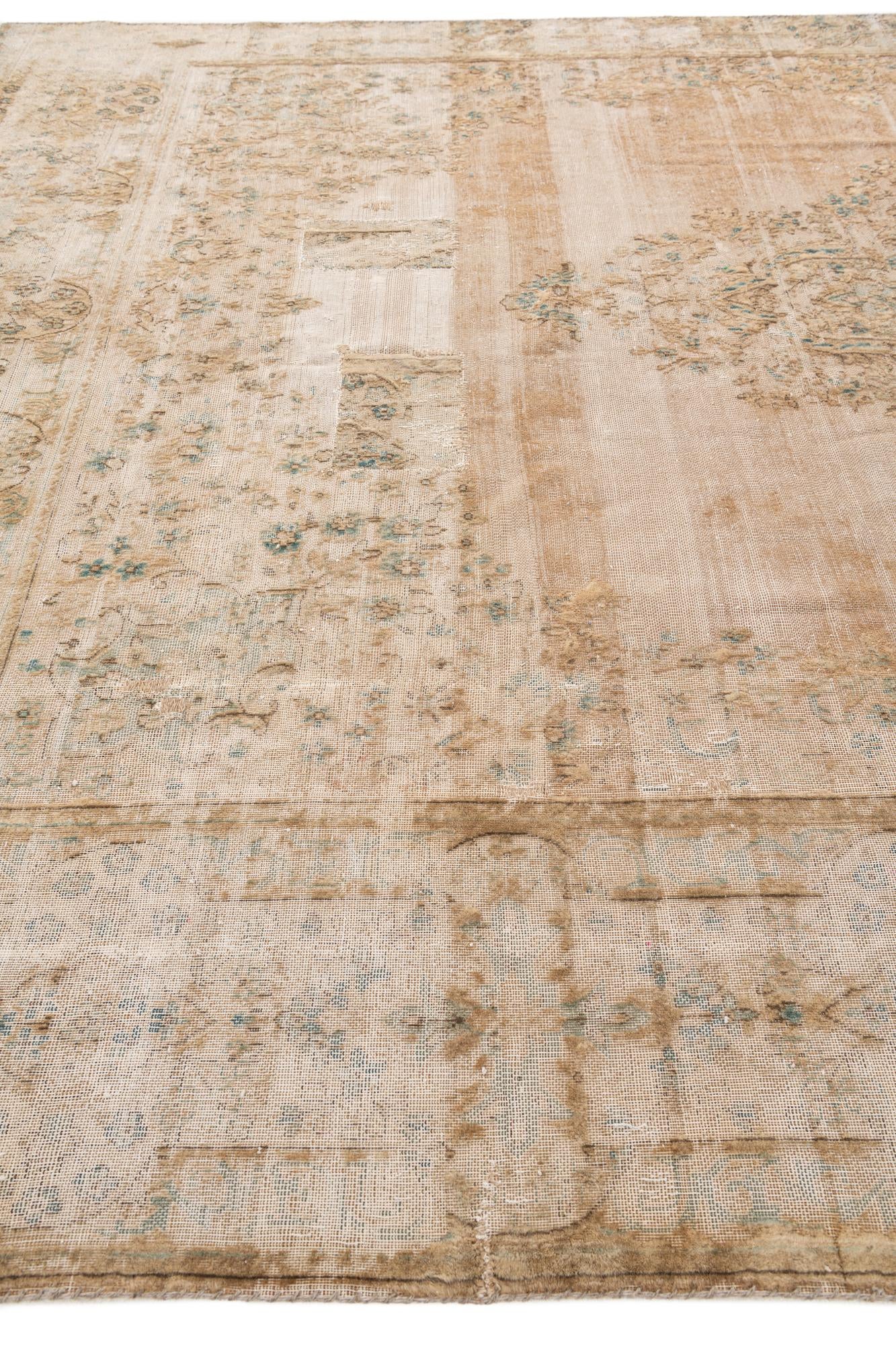 8' 5 x 11' 9 Hand Knotted Ultra Vintage Persian Wool Rug