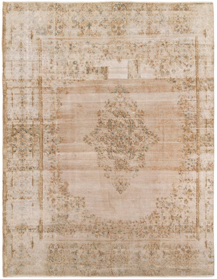 Detail image of 8' 5 x 11' 9 Hand Knotted Ultra Vintage Persian Wool Rug