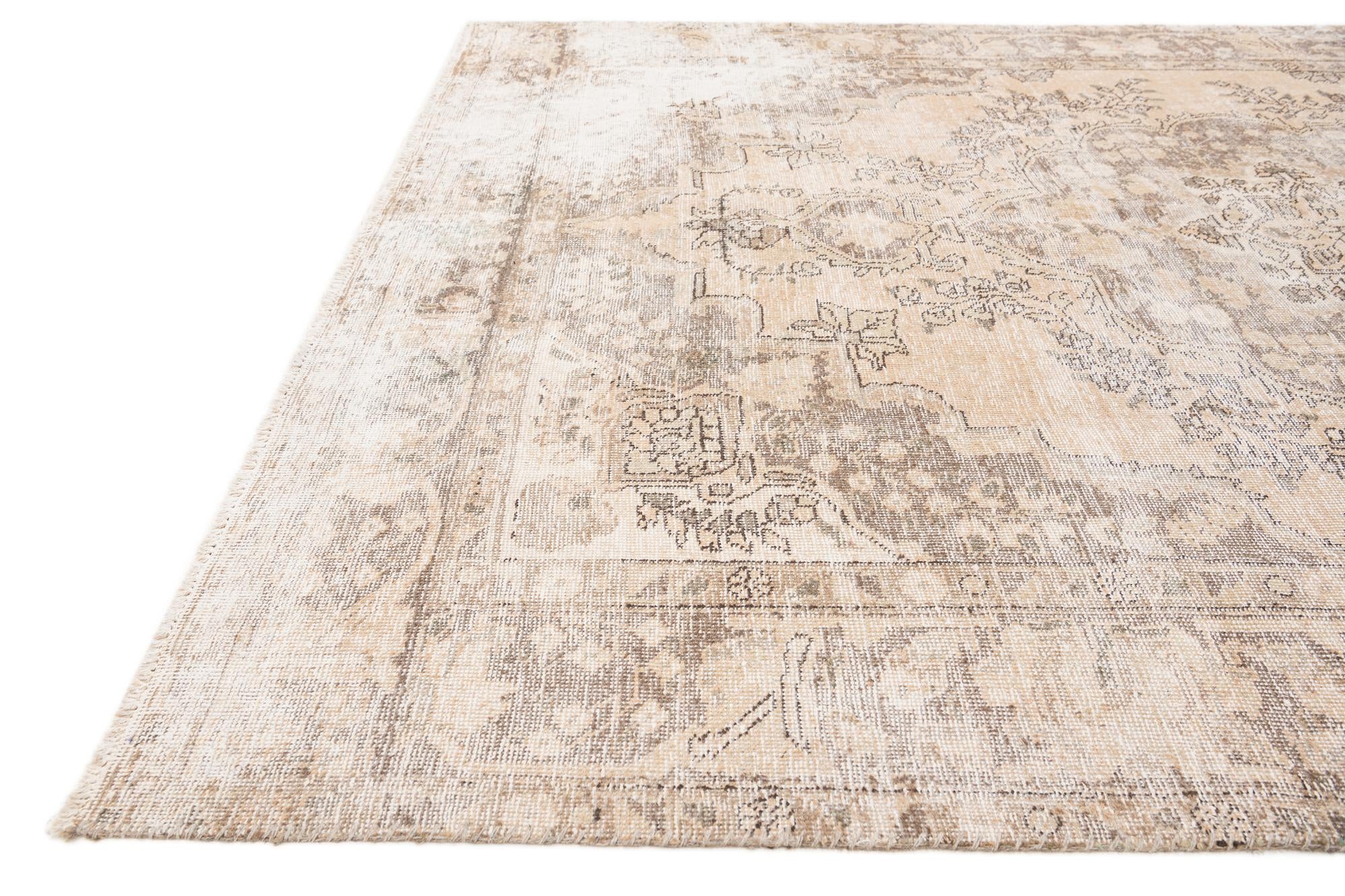 6' 7 x 9' 5 Hand Knotted Ultra Vintage Persian Wool Rug