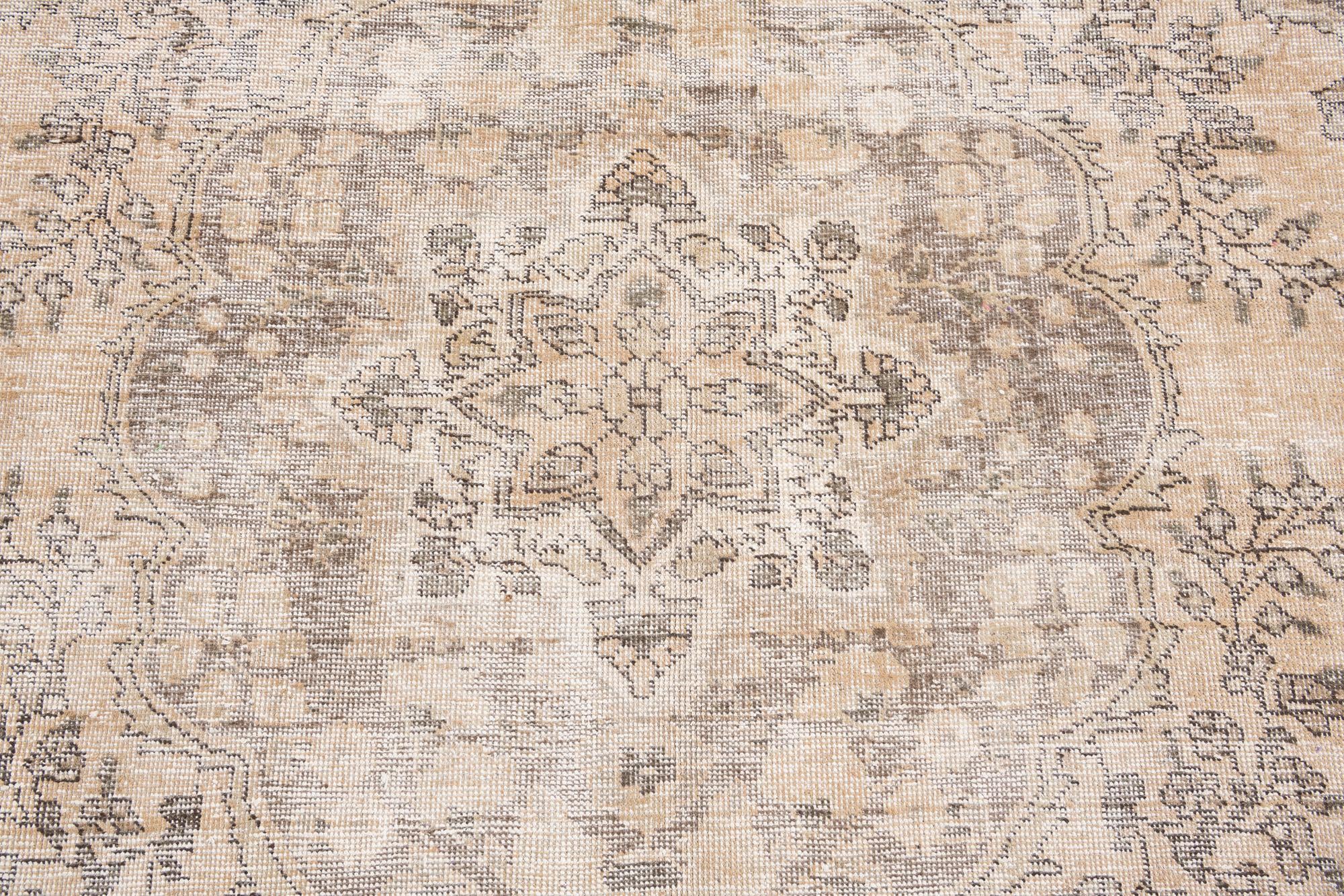 6' 7 x 9' 5 Hand Knotted Ultra Vintage Persian Wool Rug