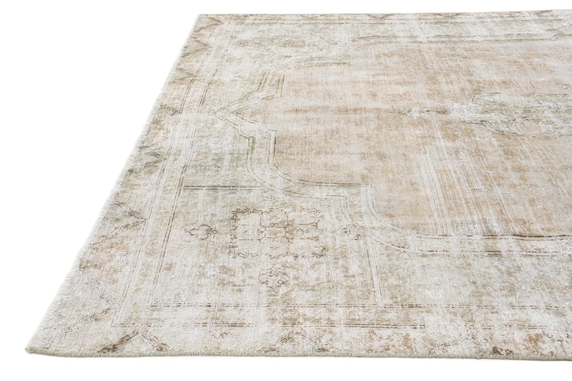 6' 7 x 10' 6 Hand Knotted Ultra Vintage Persian Wool Rug