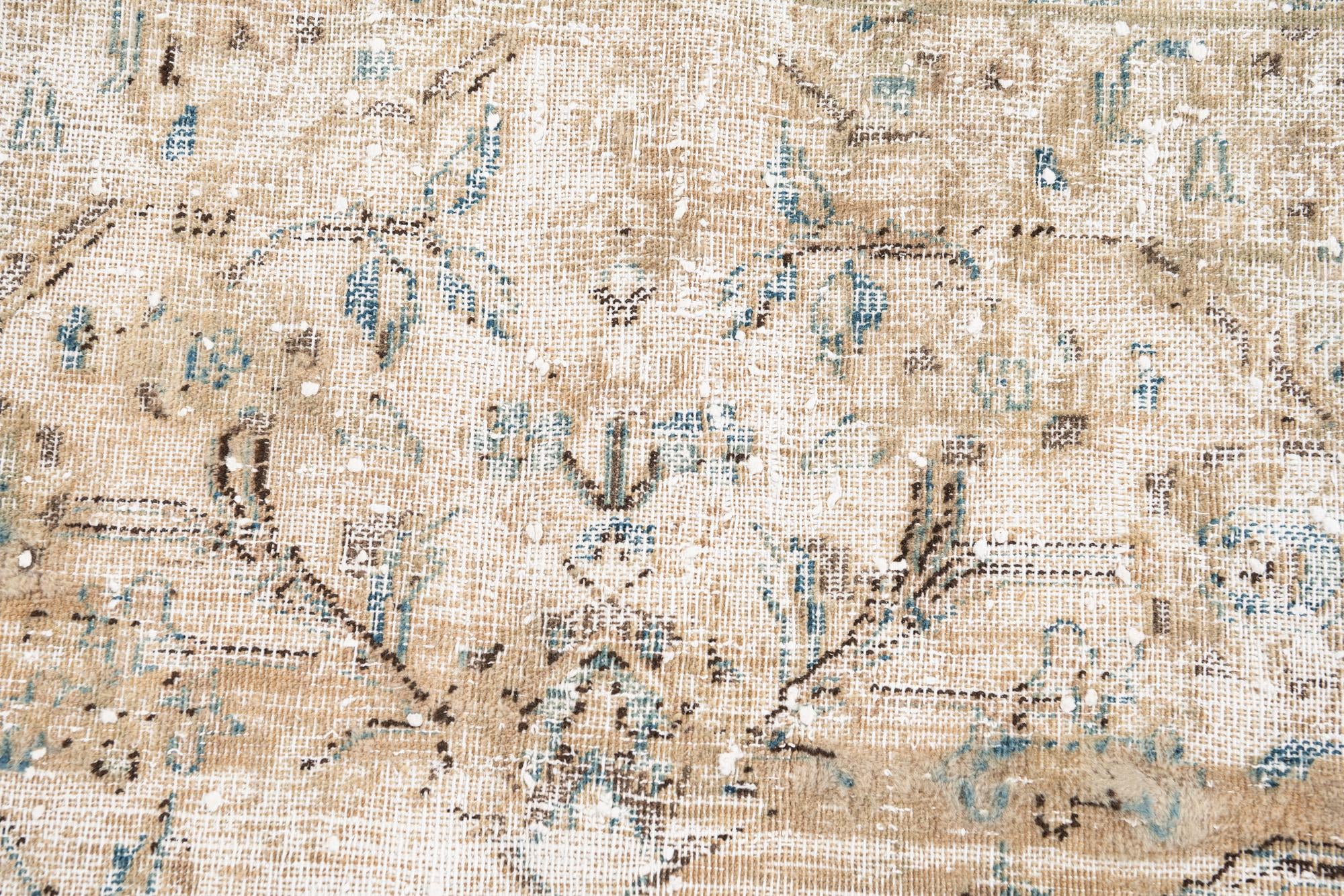 9' 1 x 12' 9 Hand Knotted Ultra Vintage Persian Wool Rug