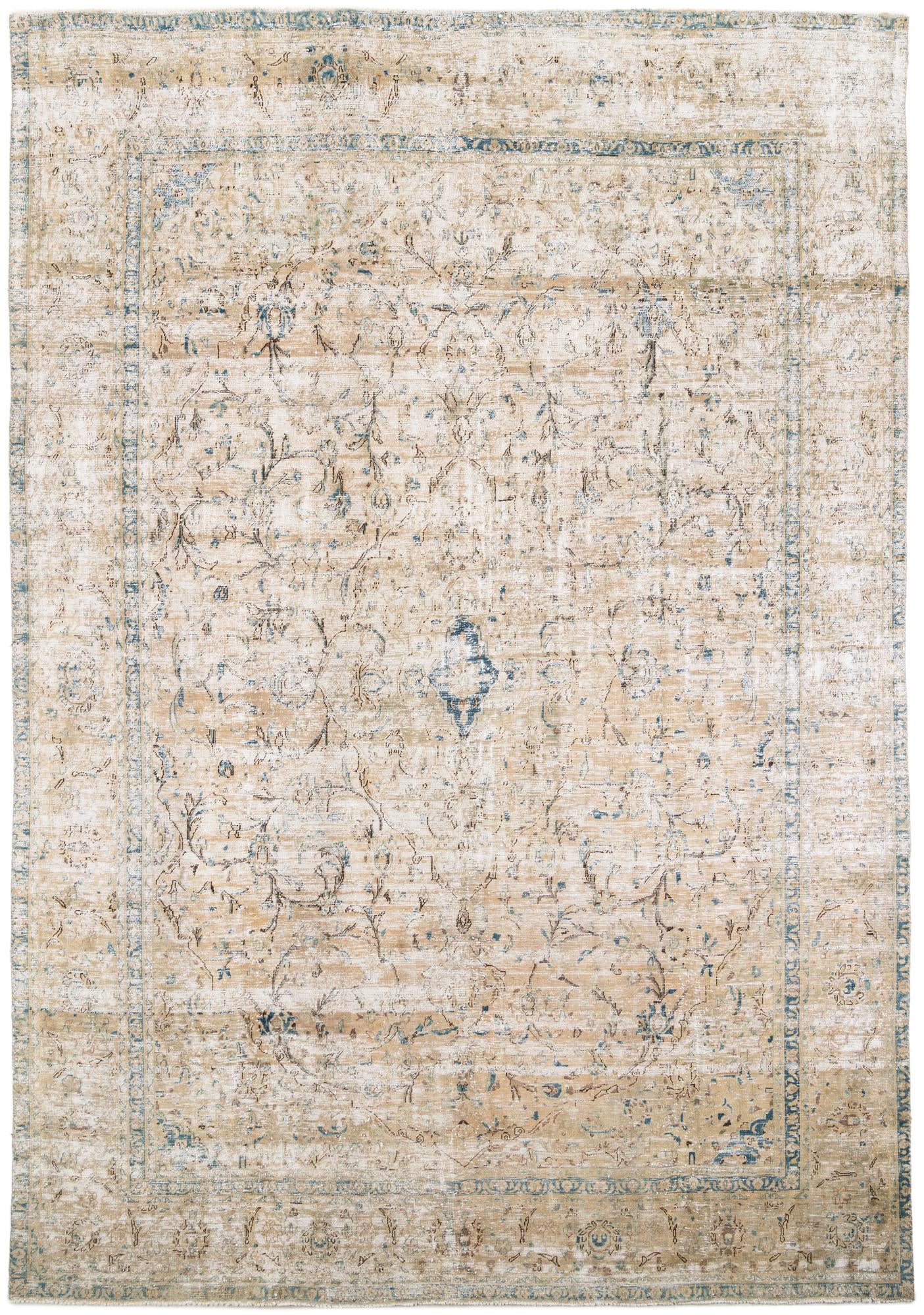 9' 1 x 12' 9 Hand Knotted Ultra Vintage Persian Wool Rug