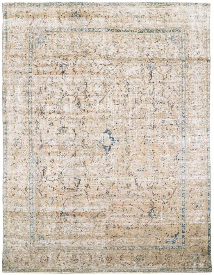 Detail image of 9' 1 x 12' 9 Hand Knotted Ultra Vintage Persian Wool Rug