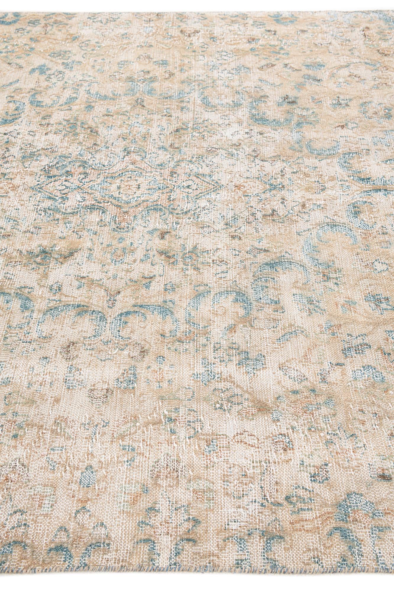 5' 7 x 9' 5 Hand Knotted Ultra Vintage Persian Wool Rug