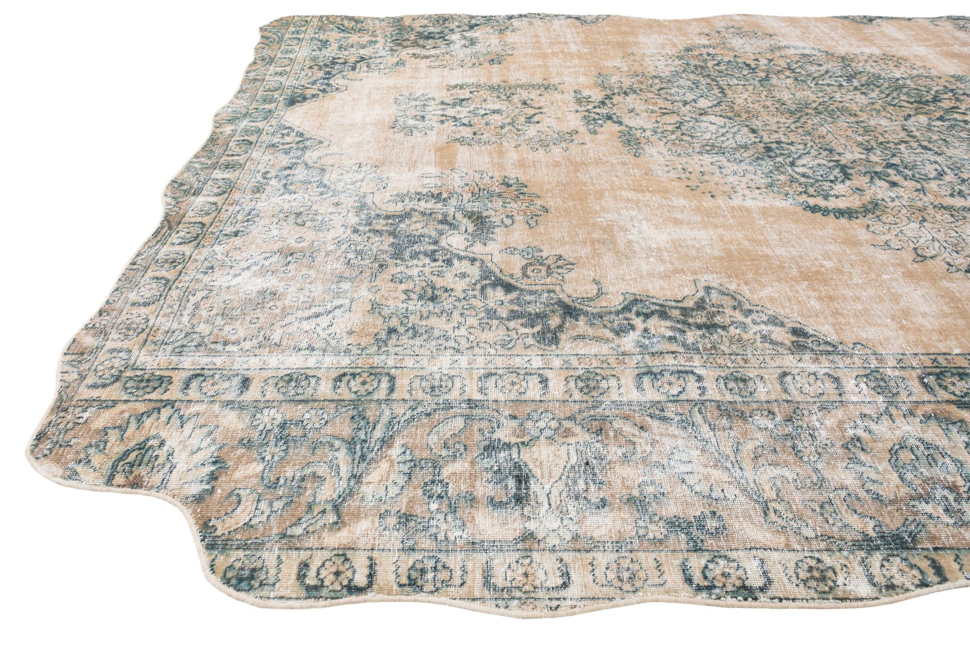 8' 4 x 11' 10 Hand Knotted Ultra Vintage Persian Wool Rug