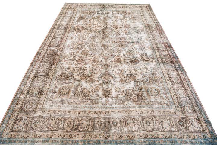 6' 4 x 9' 8 Hand Knotted Ultra Vintage Persian Wool Rug